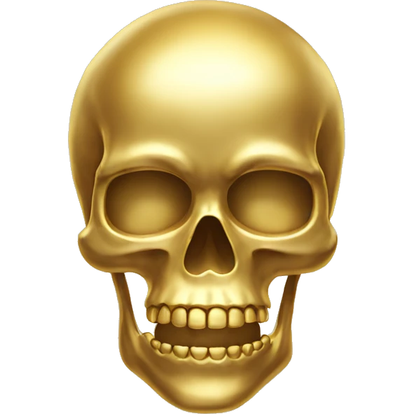 Skull emoji made of gold emoji