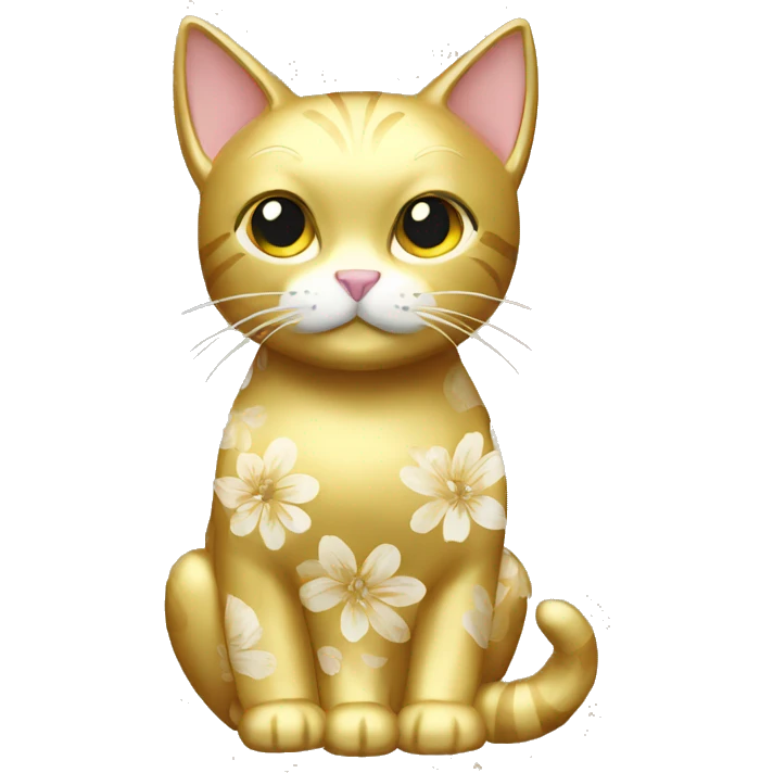 Gold floral cat emoji