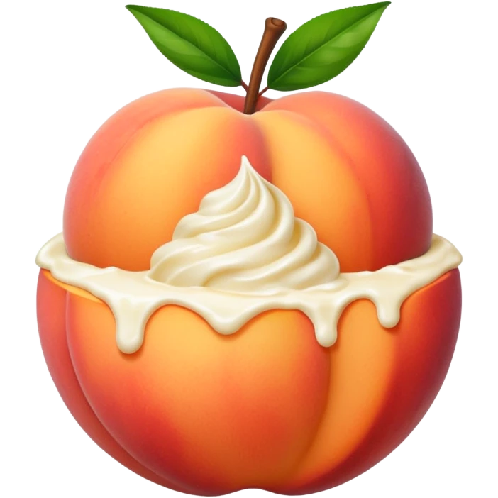 Peach with cream on it emoji