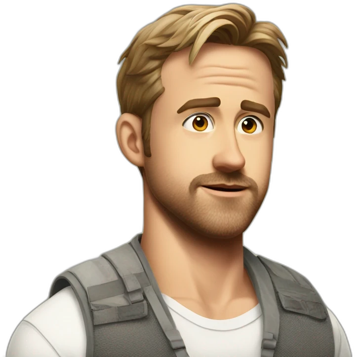 Ryan gosling looking goofy over his shoulder in a nice vest emoji