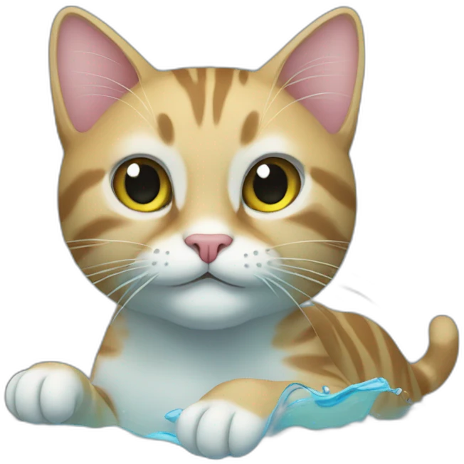 Cat that is swimming emoji