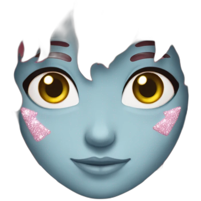Corazon celeste con brillitos emoji