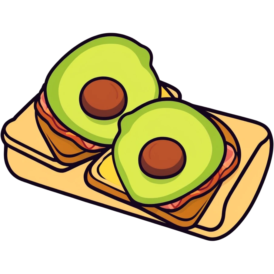 Toast with avocado and bacon emoji