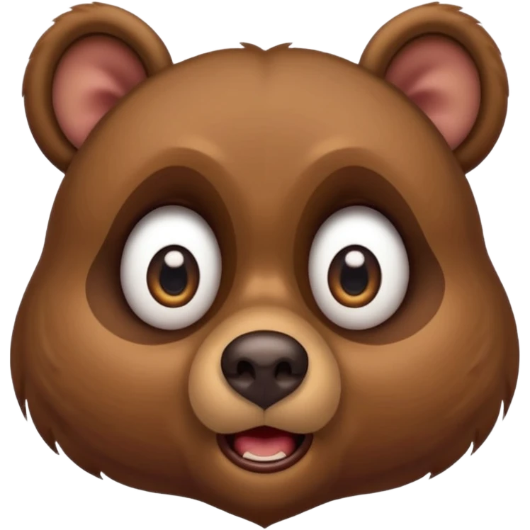 Full Beary wide-open eyes, small “O” mouth, raised eyebrows, dynamic pose, cute shock reaction emoji