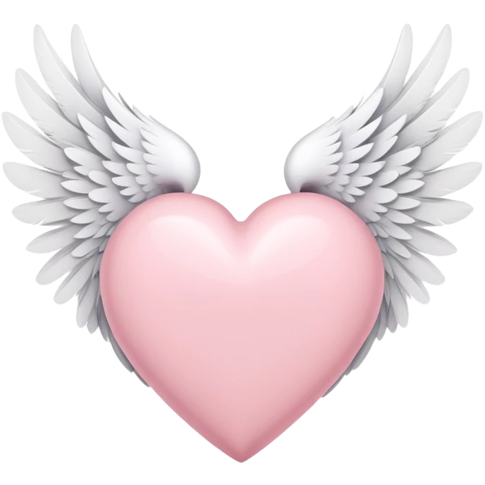 pastel pink heart with white wings emoji