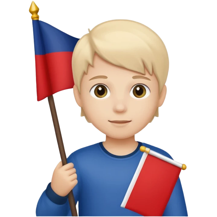 Flag holder kid emoji