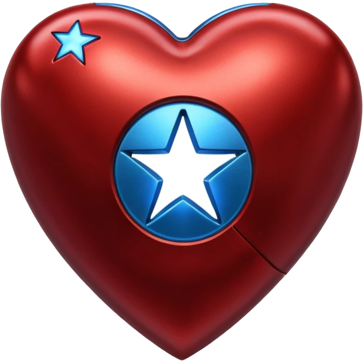 A red Iron Man heart with a glowing blue star in the center emoji