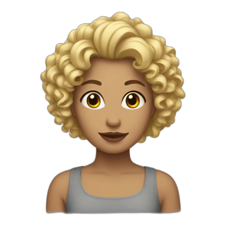 Rubia rizos emoji