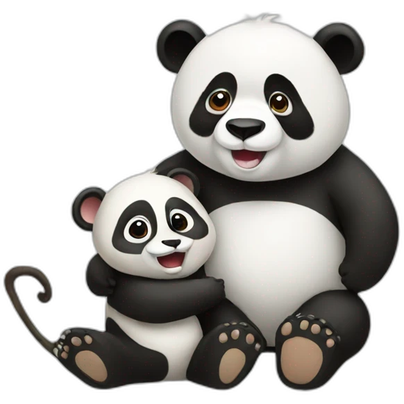 Panda with monkey emoji