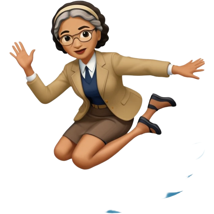 Rosa Parks jumping over a river emoji