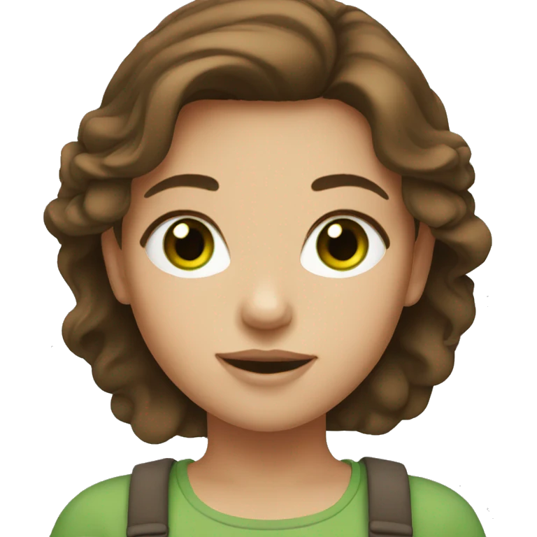 girl with brown hair and green eyes emoji