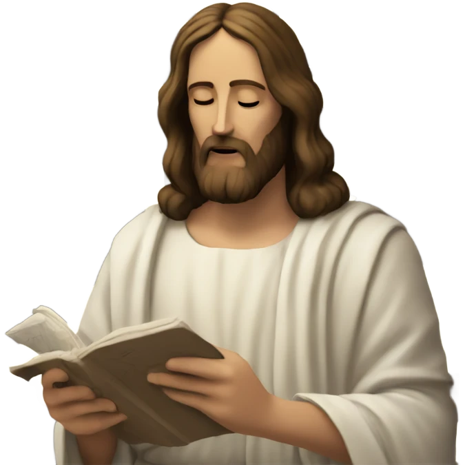 Jesus Christ doing crossword puzzle emoji