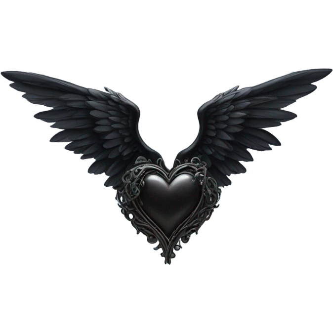 Black heart with wings emoji