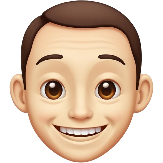 Creepy dimple filled face smiling ear to ear  emoji