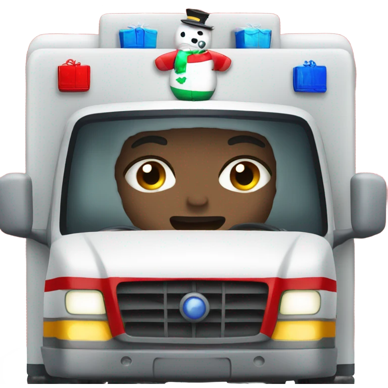 EMT ambulance Christmas emoji