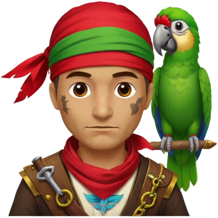 pirate and parrot emoji