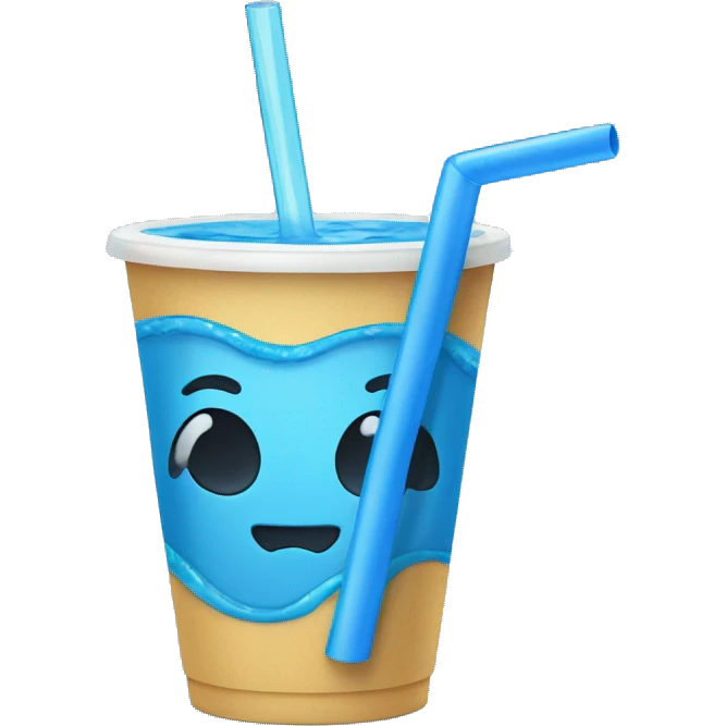 blue water cup with straw emoji