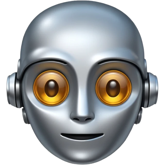 friendly robot face, simple, cheerful AI emoji emoji