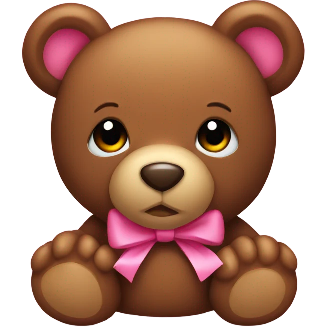 brown teddy bear with pink bow emoji