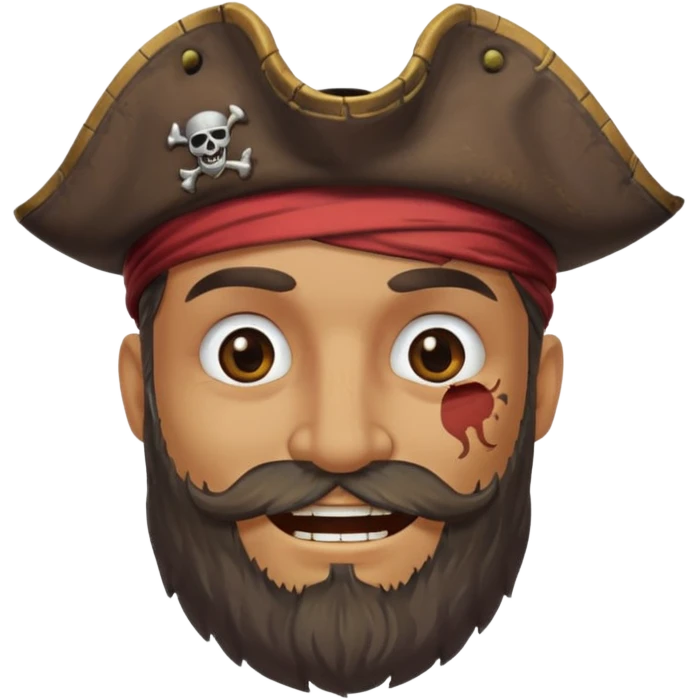 pirate, bearded, single eye batch emoji
