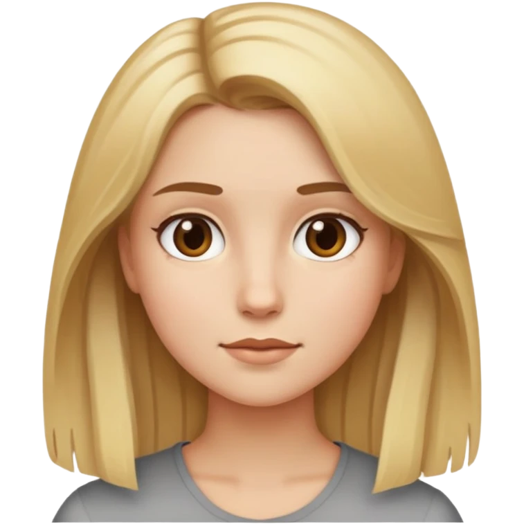 girl with blonde and brown mixed hair, iOS style emoji emoji