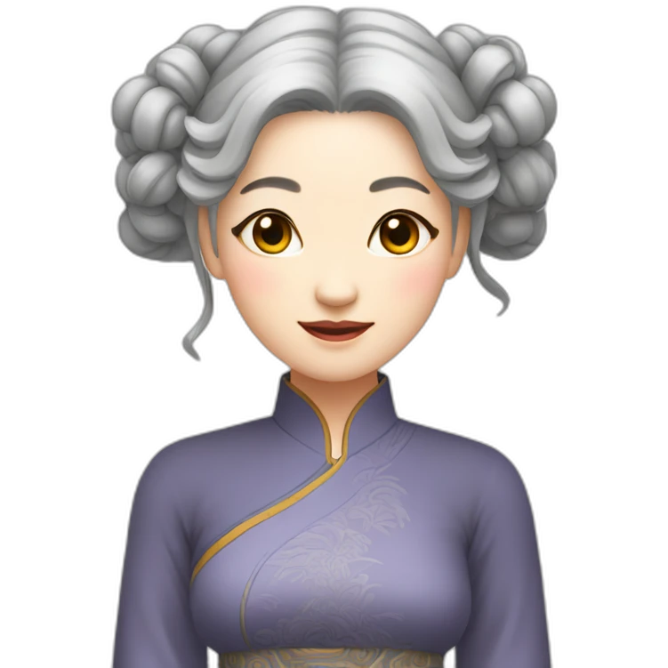 Chinese lady grey hair doing yuga body up side down emoji