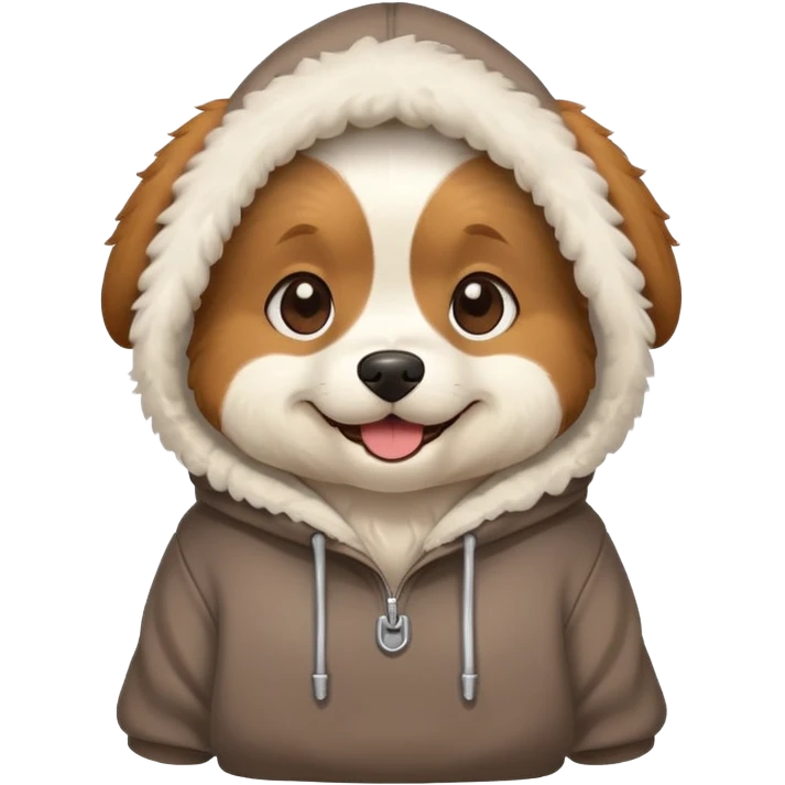 Dog wearing a hoodie emoji