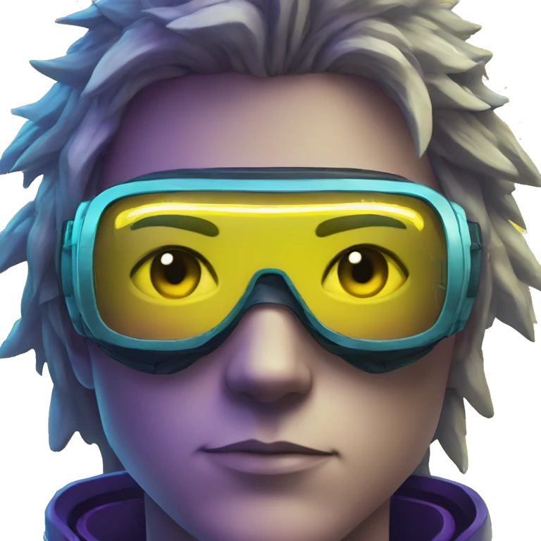 agent, laser eyes, yellow face, cyberpunk, code, cyan and purple colors, only upper body portrait emoji