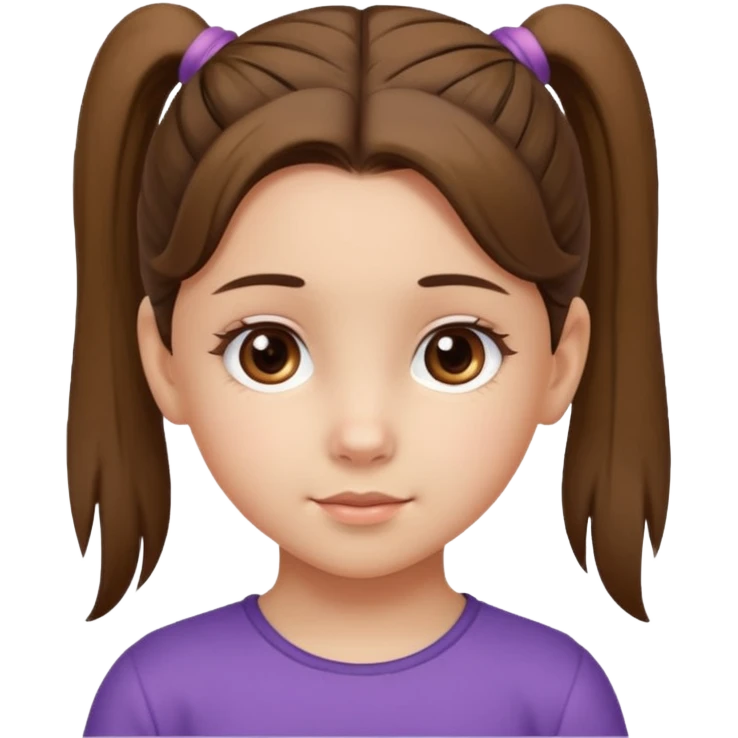 una chica pequeña con una cola de caballo emoji