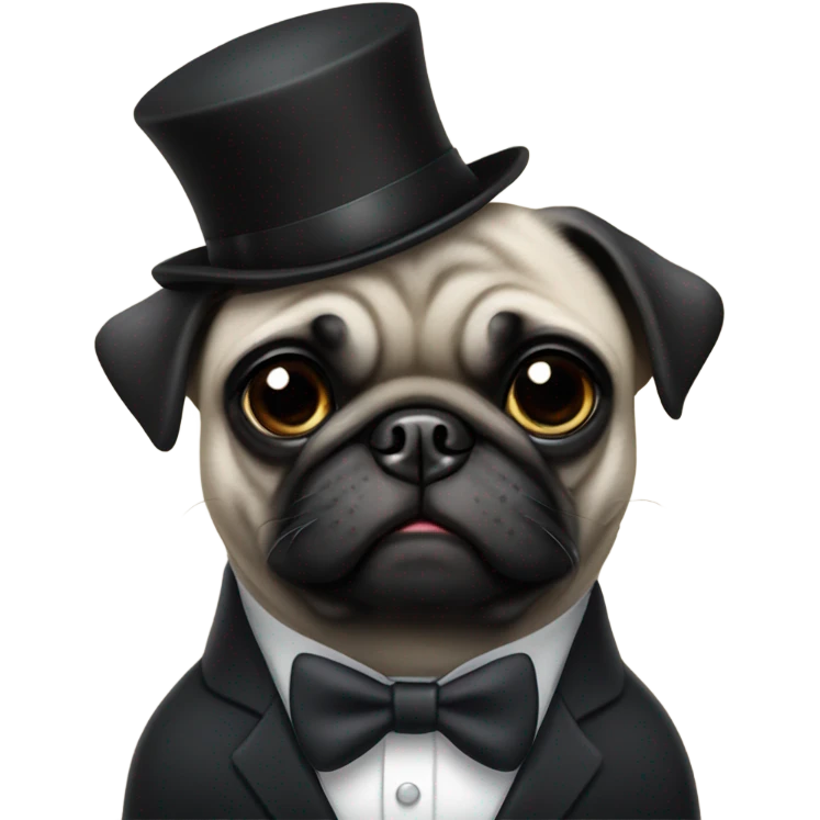 Black pug wearing a suit  emoji