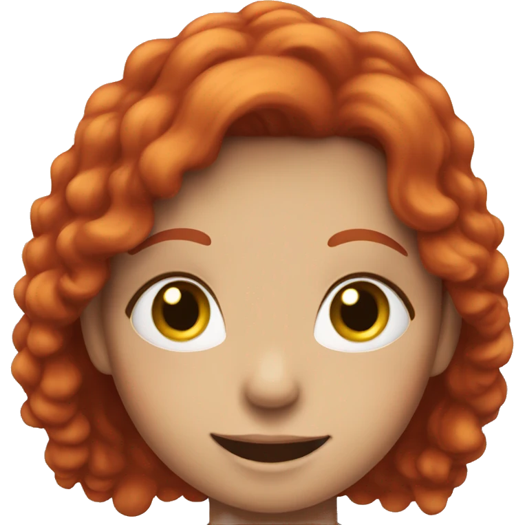 Red hair girl smiling under sky emoji