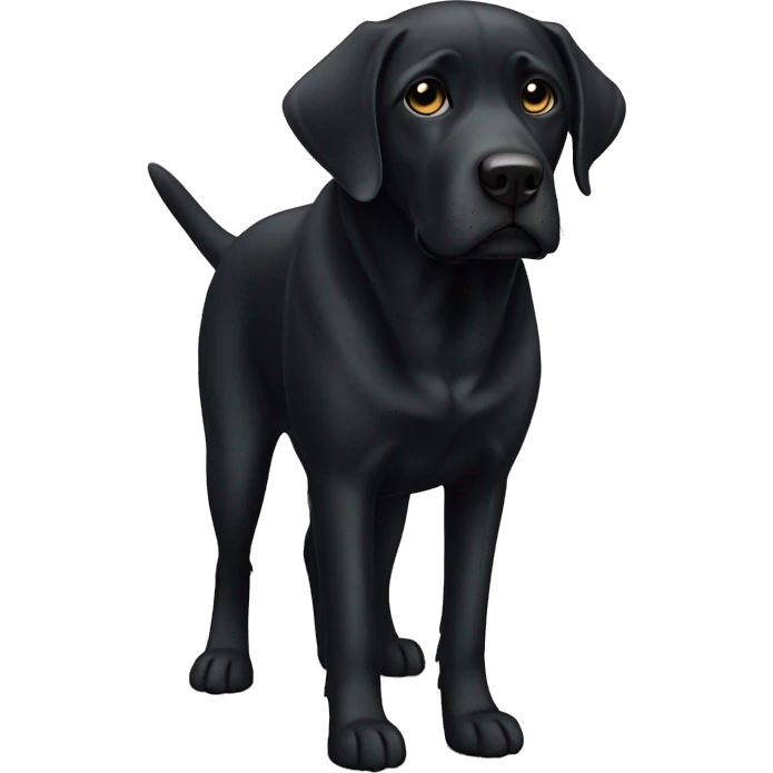 Sad black lab emoji