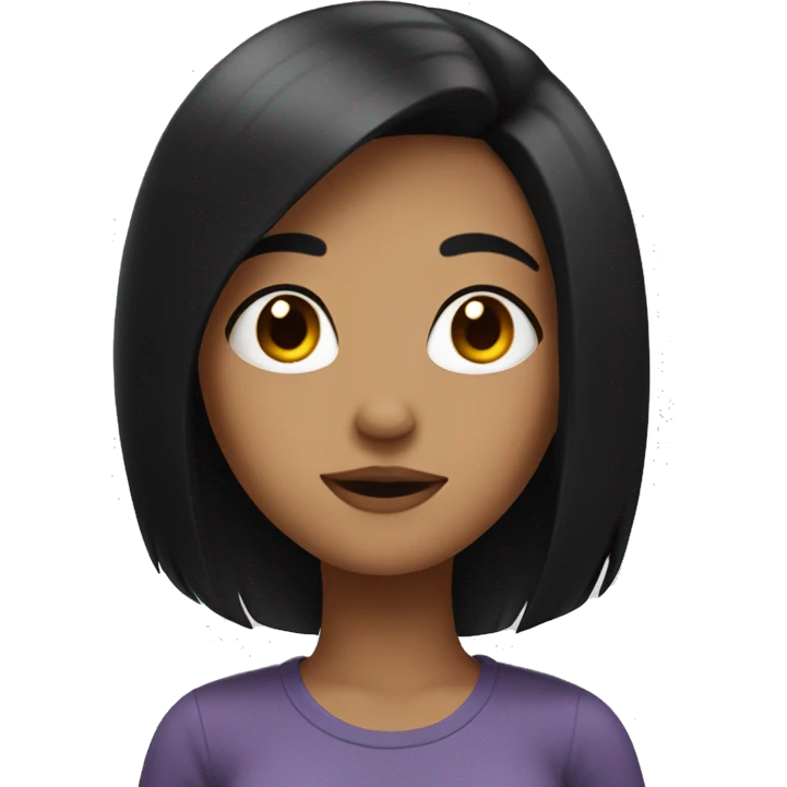 girl with black hair chilling emoji