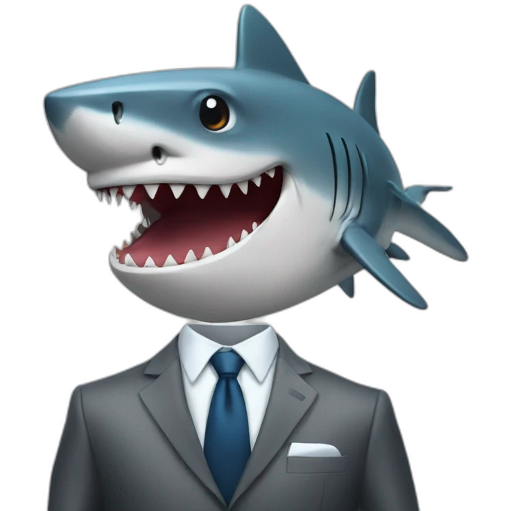 Shark with a suit emoji