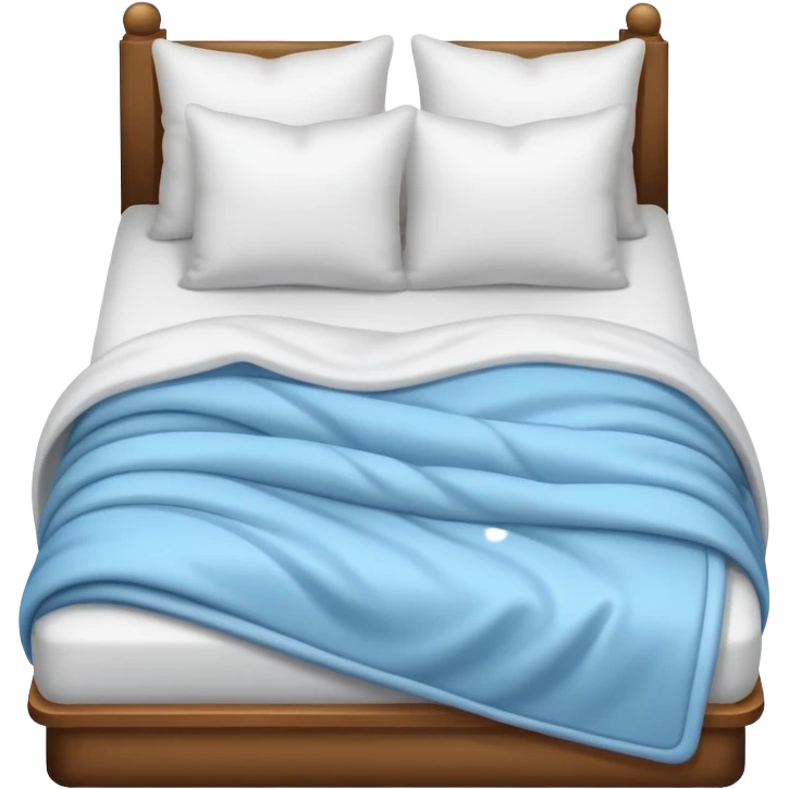 A comfortable bed with pillows and blanket emoji