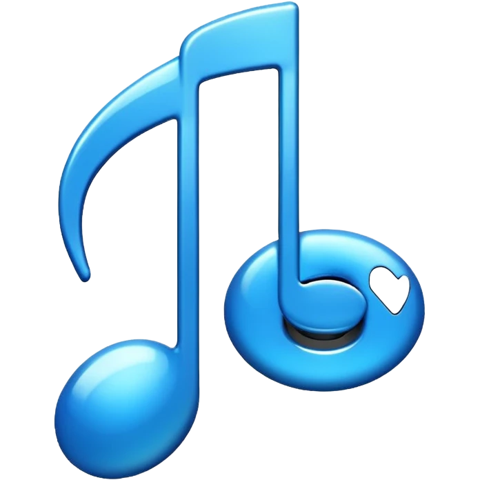 Nota musical en azul emoji