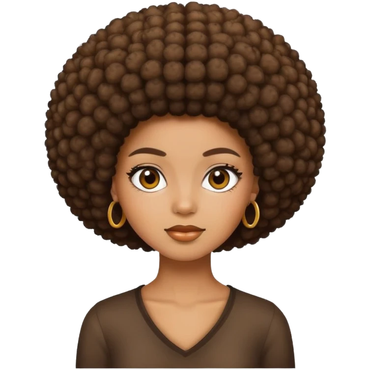 Girl with Afro hair emoji
