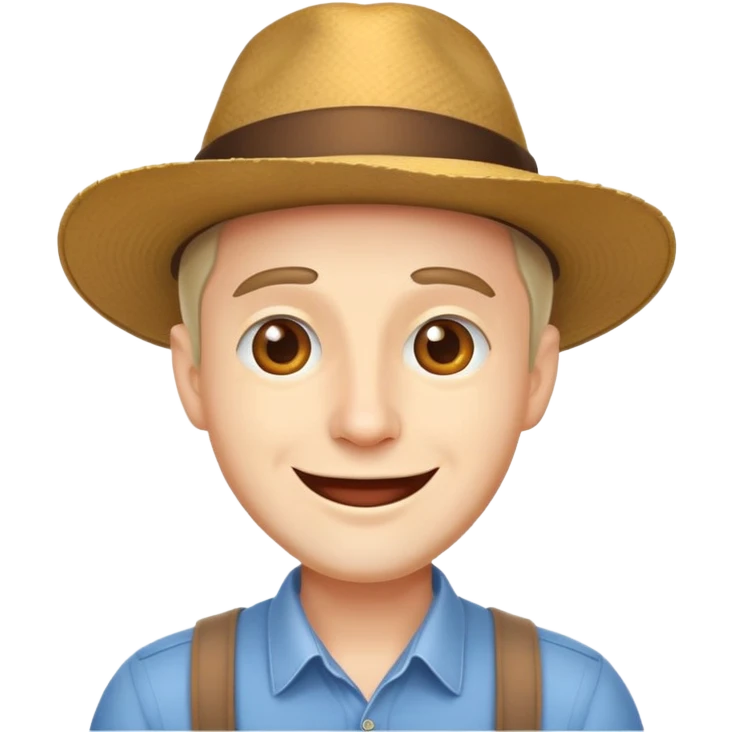 man with a hat, cheerful expression emoji