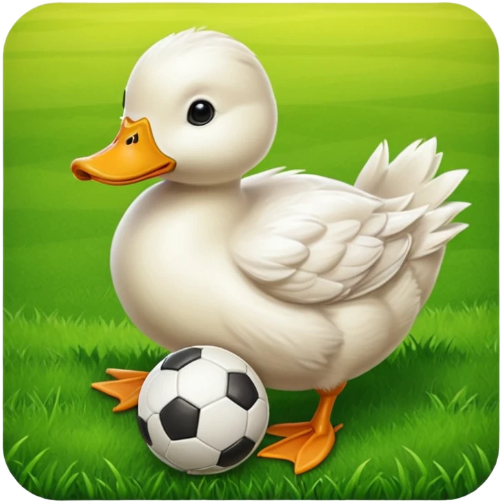 Duck playing soccer emoji