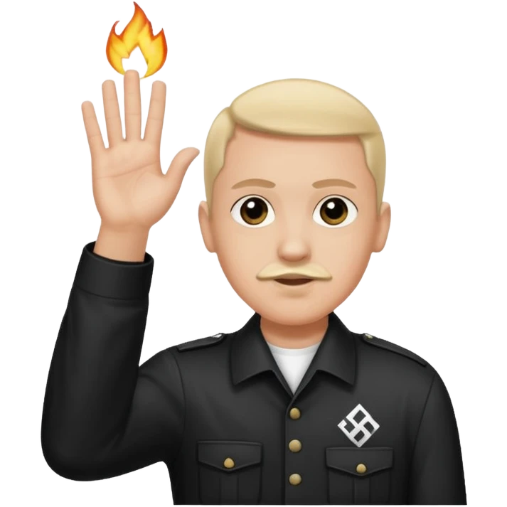 Hitler salute with nazi symbol on shirt emoji
