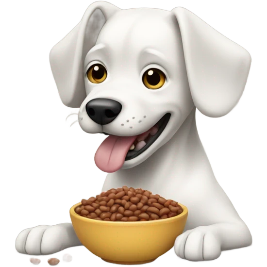 Dog eating beans emoji