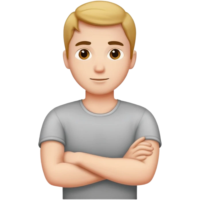 man crossing arms around back emoji