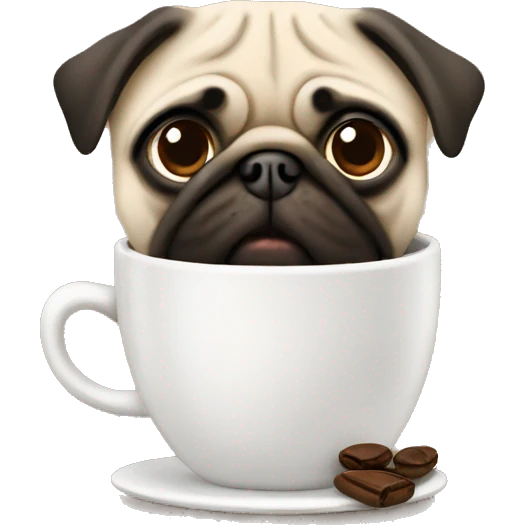 pug with coffee  emoji