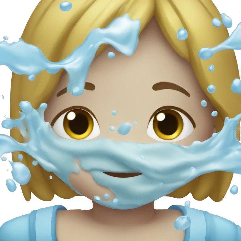 child washing face emoji