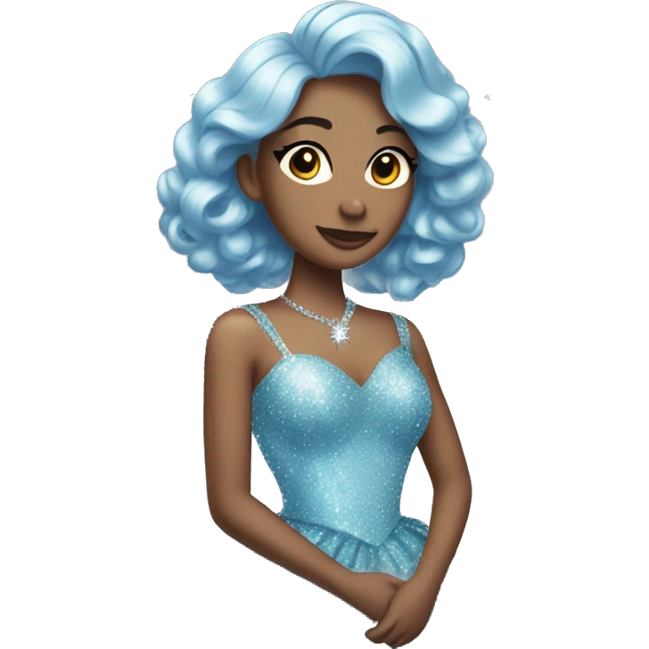 Sparkly light blue ballgown covered in glitter  emoji