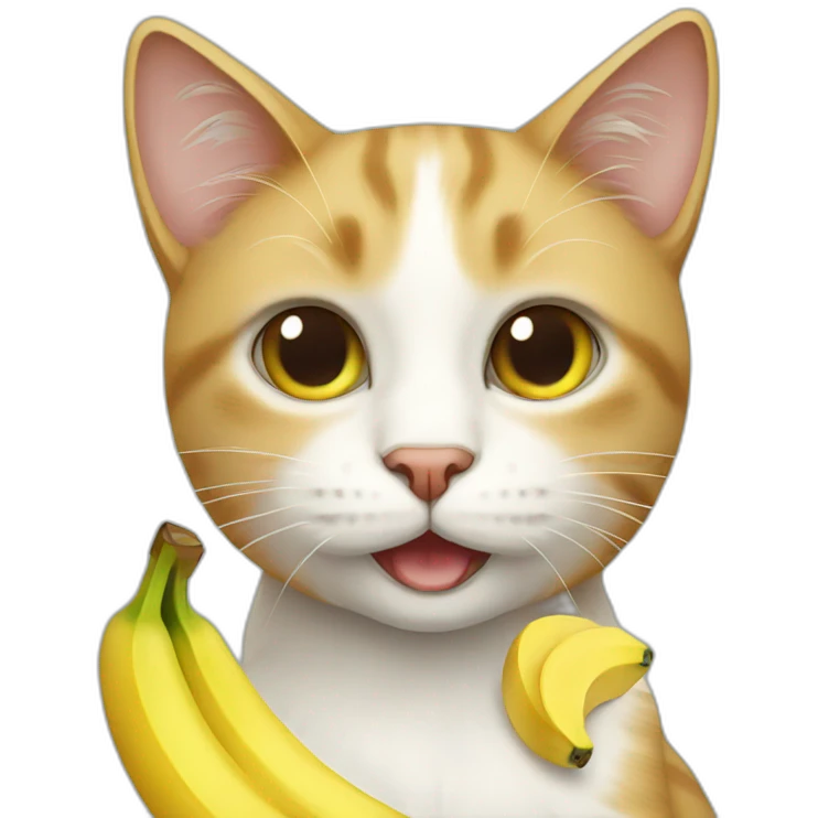 Cat with banana emoji