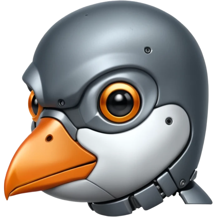 a linux penguen half face terminator emoji