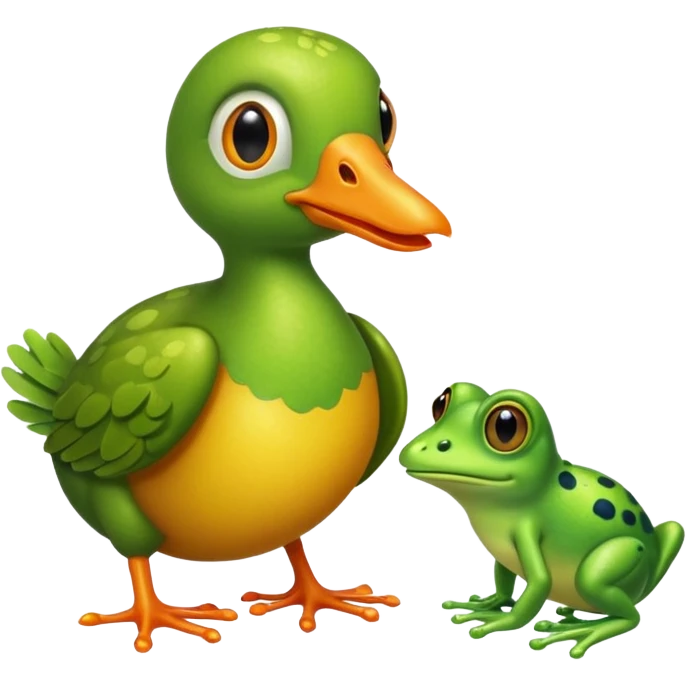 Dodo bird and a tiny frog emoji