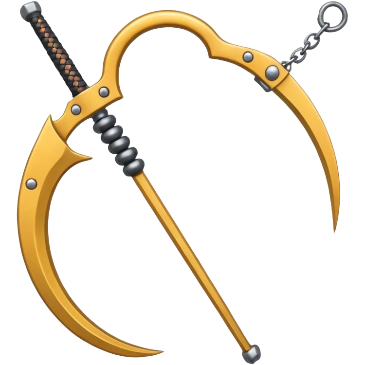 make japan weapon named "kusarigama" like hoe with chain and ball at the end of chain emoji