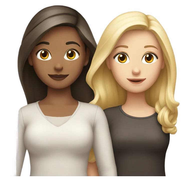 One brunette girl and one blonde girl emoji